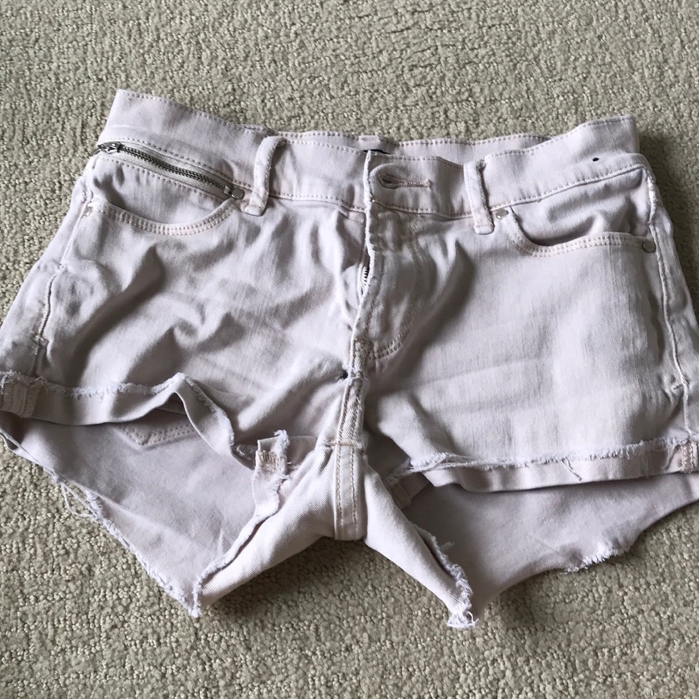 light pink jean shorts